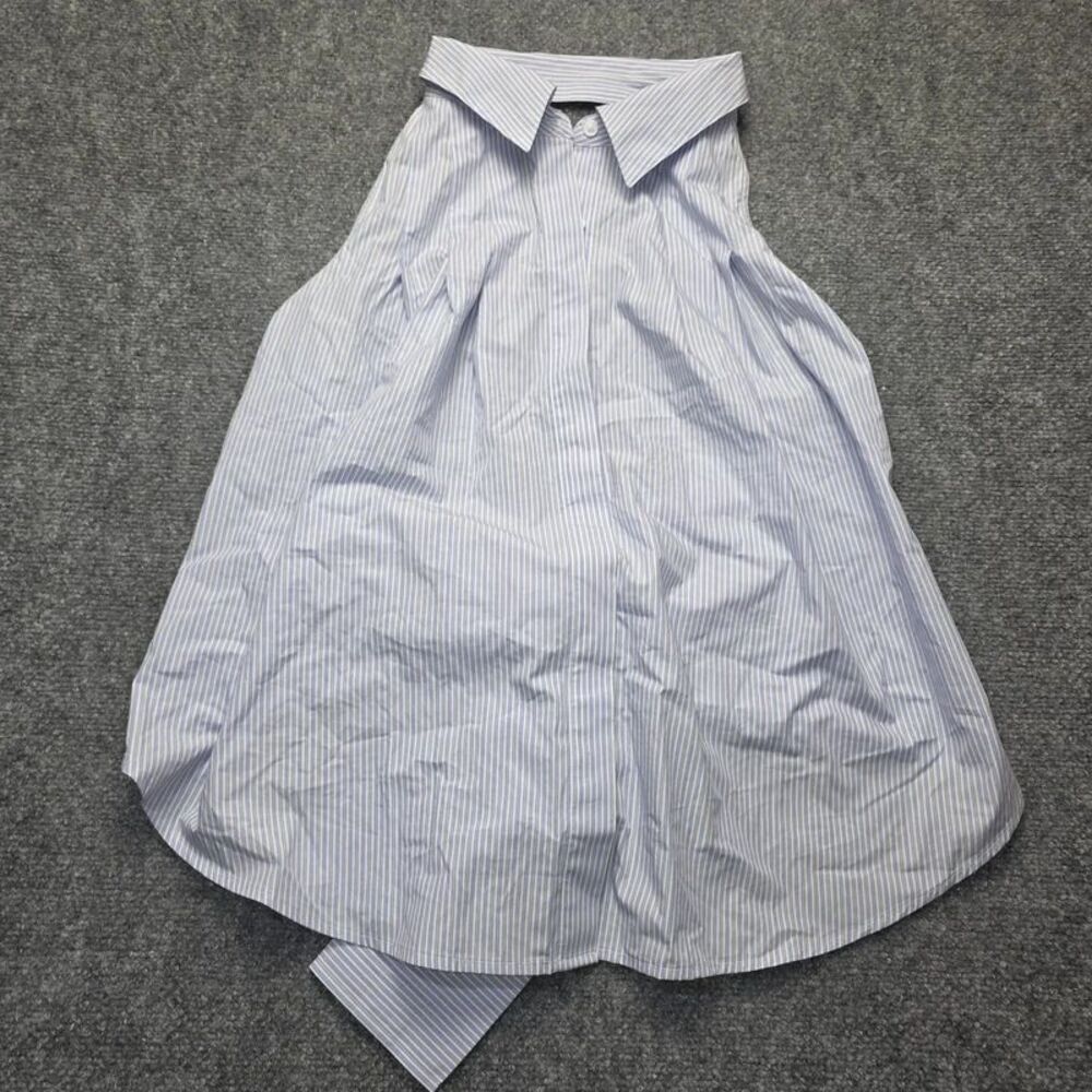 KBB by Kahlana Women’s Striped Halter Button-Down Top Lavender XL